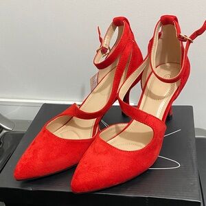 Dream Pairs Vibrant Red Heels